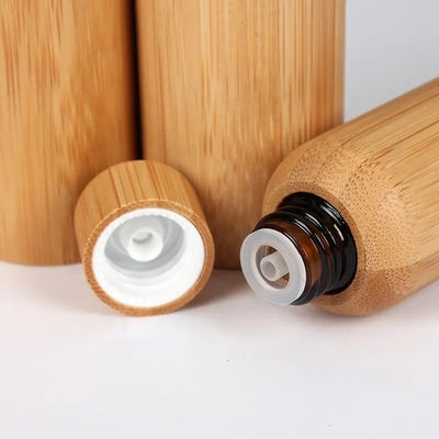 15ml 30ml 50ml 空の竹 化粧品 エッセンシャルオイル ガラスボトル スクリューキャップ