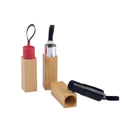 高品質の四角形 空 12ml 天然の竹 リップスティックチューブ 化粧水ボトル