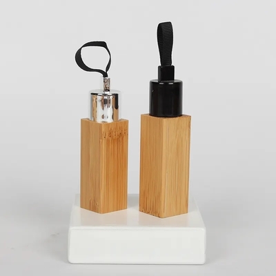 高品質の四角形 空 12ml 天然の竹 リップスティックチューブ 化粧水ボトル