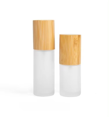 30ml 50ml 60ml フロストグラスミストスプレーボトル バンブーキャップ 30ml-D37*H103