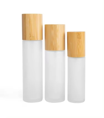 30ml 50ml 60ml フロストグラスミストスプレーボトル バンブーキャップ 30ml-D37*H103