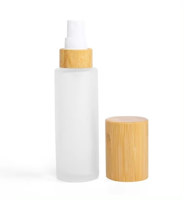 30ml 50ml 60ml フロストグラスミストスプレーボトル バンブーキャップ 30ml-D37*H103