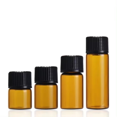 1ml 2ml 3ml 5ml アンバーガラス 香水瓶 スクロールキャップ 化粧水瓶
