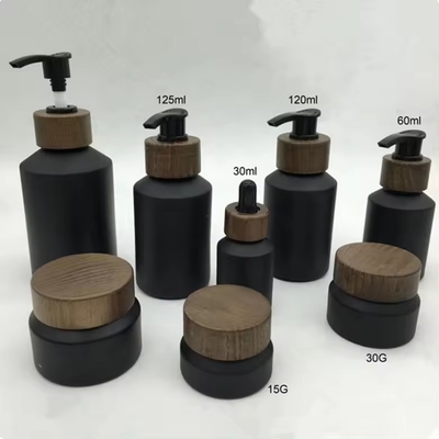 30g,50g,15ml,30ml,60ml,120ml,緑色の冷凍ガラスボトル 木製の螺旋蓋付き