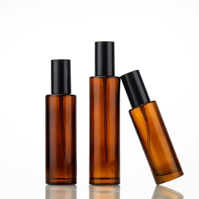 30ml 50ml 80ml 100ml アンバー 化粧品 ガラスポンプ ボトル 再充填可能なスプレーボトル