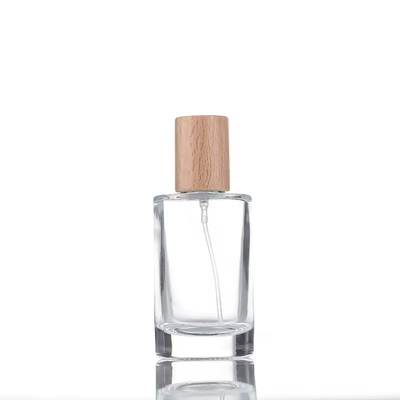30ml ガラスの香水スプレーボトル 液体スプレーヤー 旅行用 再充填可能なボトル 木製蓋