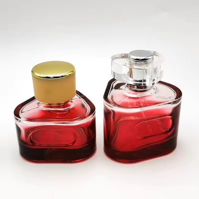 50ml 100ml 空の香水ボトル レッド ラグジュアリー トライアングル 香水スプレーボトル