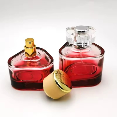 50ml 100ml 空の香水ボトル レッド ラグジュアリー トライアングル 香水スプレーボトル