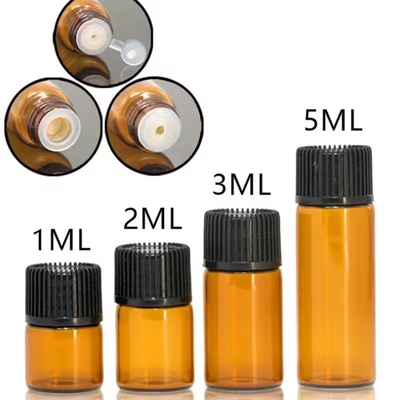 1ml 2ml 3ml 4ml 5ml エッセンシャルオイル ミニアンバー ガラスボトル