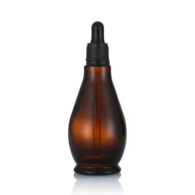 空きマットブラウン 液体キャップ付き 30ml 50ml 再充填可能な精油瓶