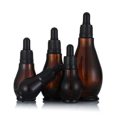 空きマットブラウン 液体キャップ付き 30ml 50ml 再充填可能な精油瓶