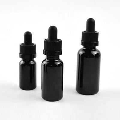 精油100ccのための22/400本の22mm黒い曇らされたガラス点滴器のびん