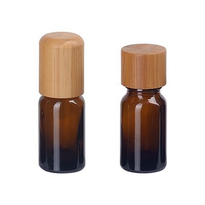 こはく色の装飾的な18 410精油の点滴器は10ml 18mmをびん詰めにする