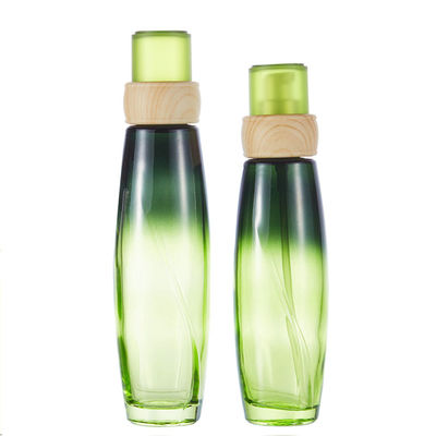 120ml 50gの緑の精油は化粧品24/400のためのローションのガラス容器をびん詰めにする